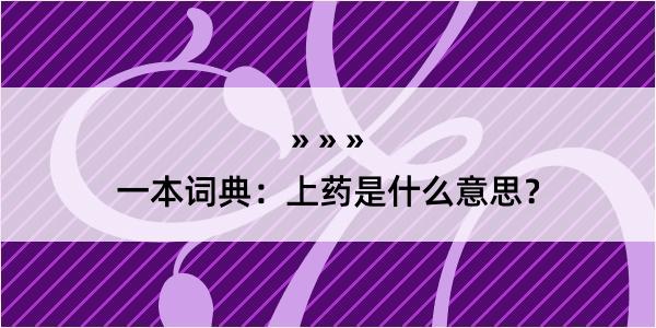 一本词典：上药是什么意思？