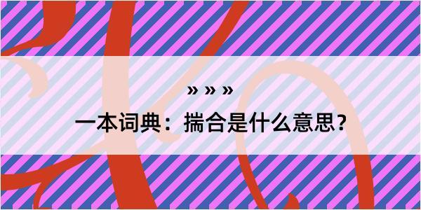 一本词典：揣合是什么意思？