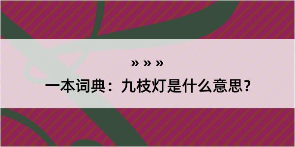 一本词典：九枝灯是什么意思？