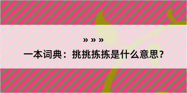 一本词典：挑挑拣拣是什么意思？