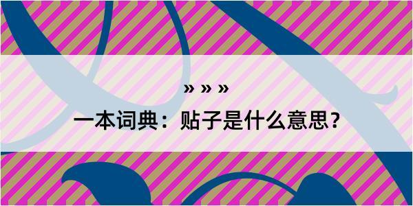 一本词典：贴子是什么意思？