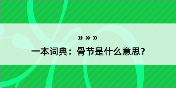 一本词典：骨节是什么意思？