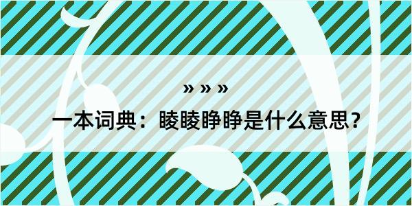 一本词典：睖睖睁睁是什么意思？