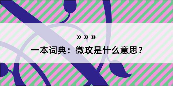 一本词典：微攻是什么意思？