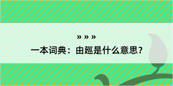 一本词典：由廵是什么意思？