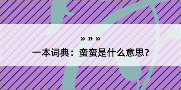 一本词典：蛮蛮是什么意思？