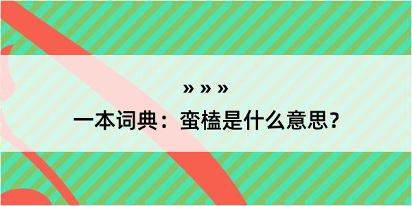 一本词典：蛮榼是什么意思？