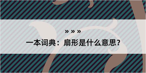 一本词典：扇形是什么意思？