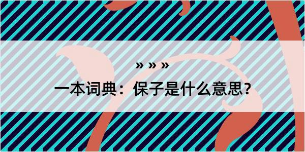 一本词典：保子是什么意思？