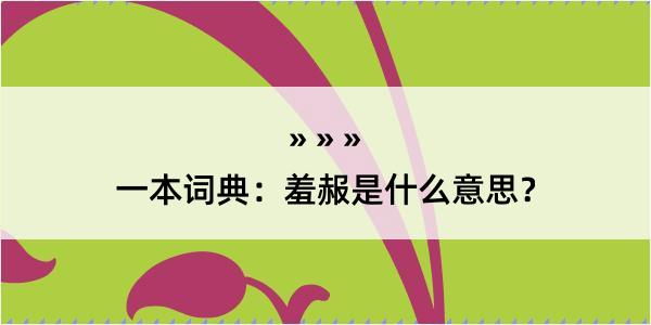 一本词典：羞赧是什么意思？