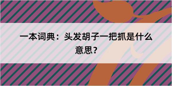 一本词典：头发胡子一把抓是什么意思？