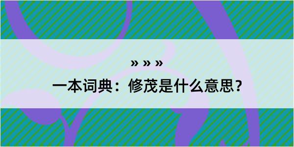 一本词典：修茂是什么意思？