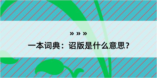 一本词典：诏版是什么意思？