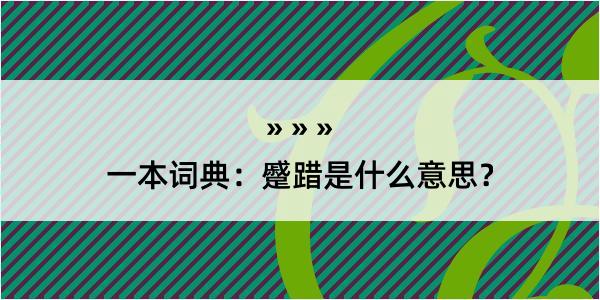 一本词典：蹙踖是什么意思？