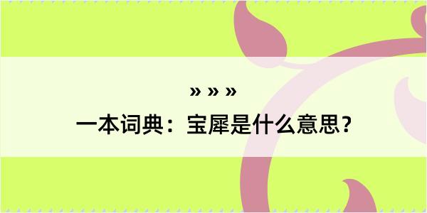 一本词典：宝犀是什么意思？