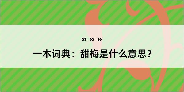 一本词典：甜梅是什么意思？