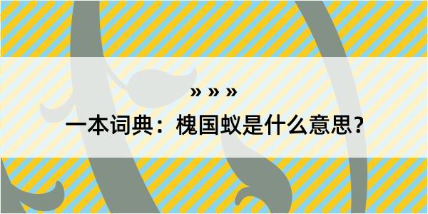 一本词典：槐国蚁是什么意思？