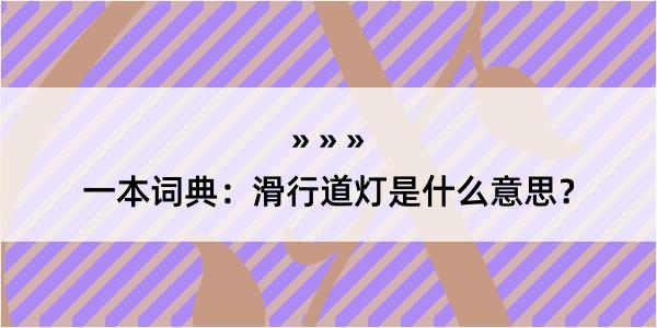 一本词典：滑行道灯是什么意思？