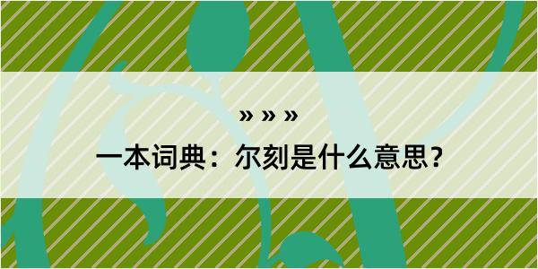 一本词典：尔刻是什么意思？