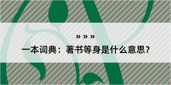 一本词典：著书等身是什么意思？