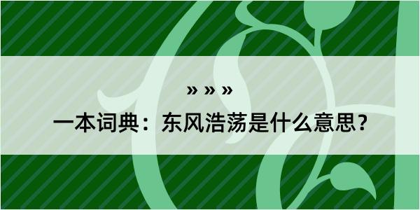 一本词典：东风浩荡是什么意思？