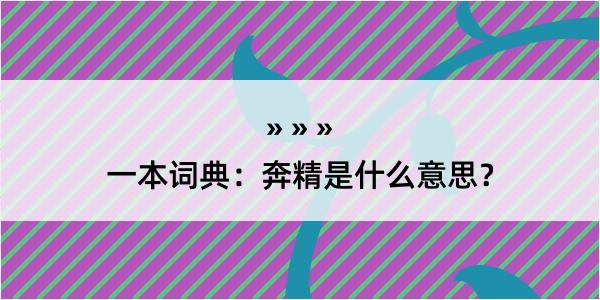 一本词典：奔精是什么意思？