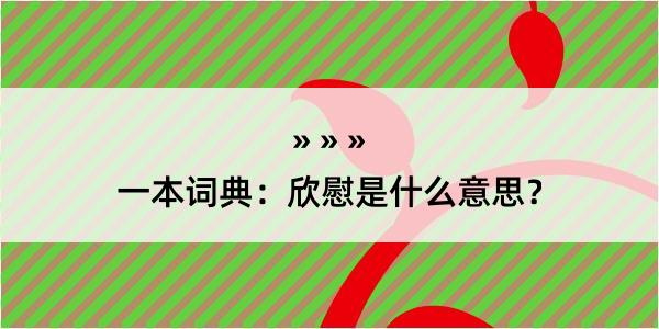 一本词典：欣慰是什么意思？