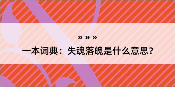 一本词典：失魂落魄是什么意思？