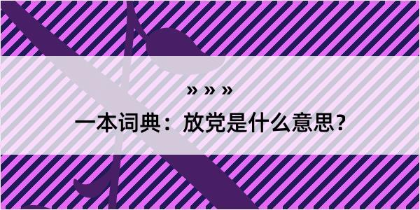 一本词典：放党是什么意思？