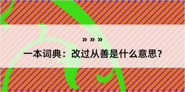 一本词典：改过从善是什么意思？