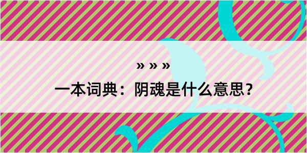 一本词典：阴魂是什么意思？