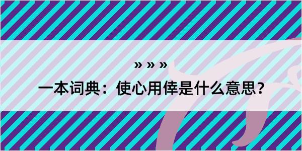 一本词典：使心用倖是什么意思？