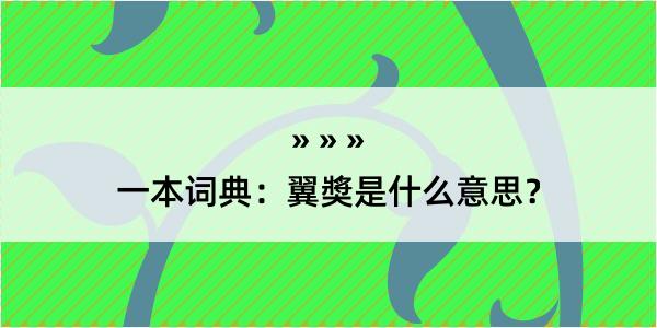 一本词典：翼奬是什么意思？