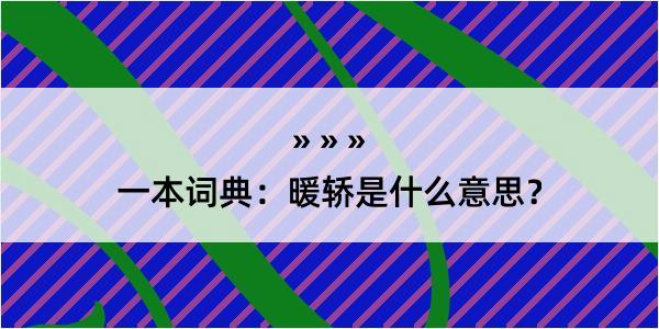 一本词典：暖轿是什么意思？