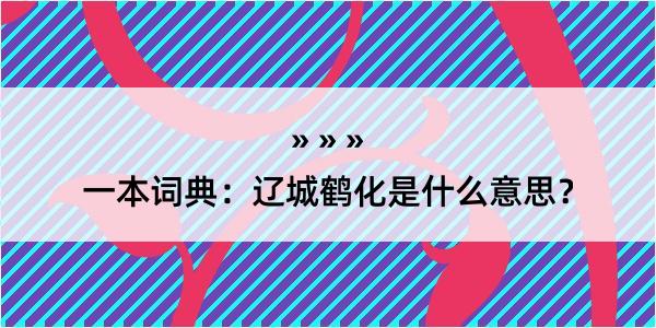 一本词典：辽城鹤化是什么意思？