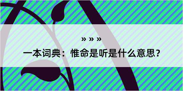 一本词典：惟命是听是什么意思？