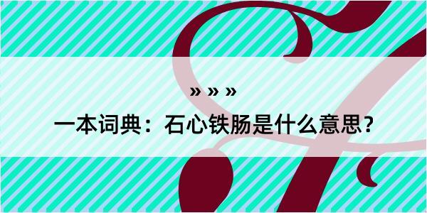 一本词典：石心铁肠是什么意思？