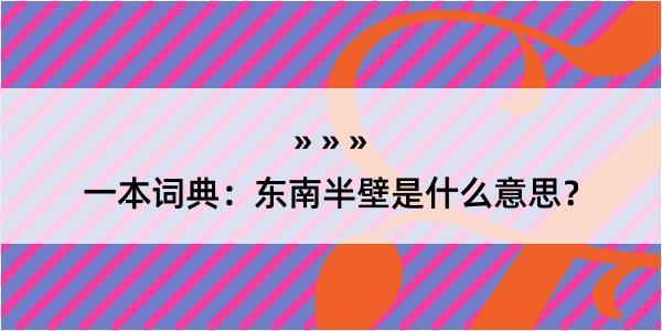 一本词典：东南半壁是什么意思？