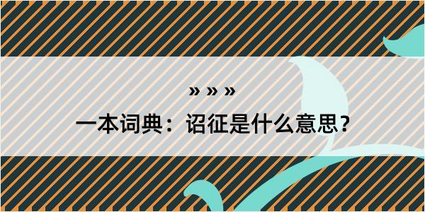 一本词典：诏征是什么意思？