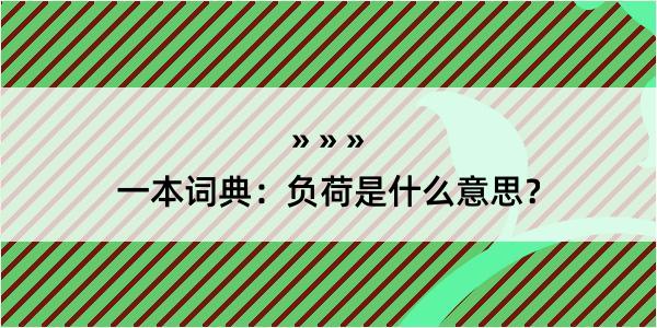 一本词典：负荷是什么意思？