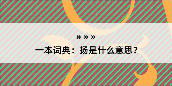 一本词典：扬是什么意思？