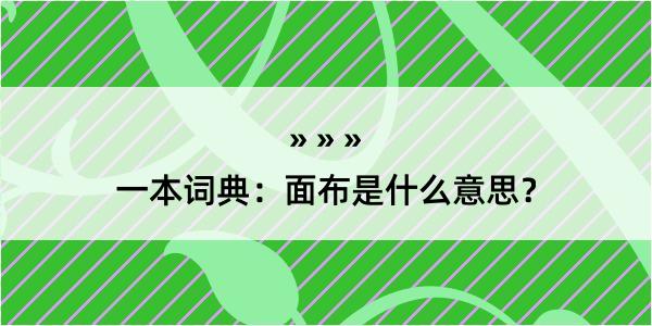 一本词典：面布是什么意思？