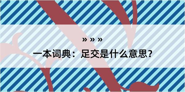 一本词典：足交是什么意思？