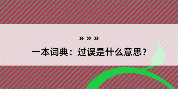 一本词典：过误是什么意思？