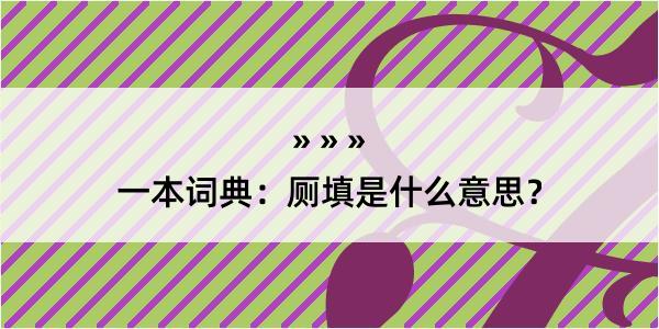 一本词典：厕填是什么意思？