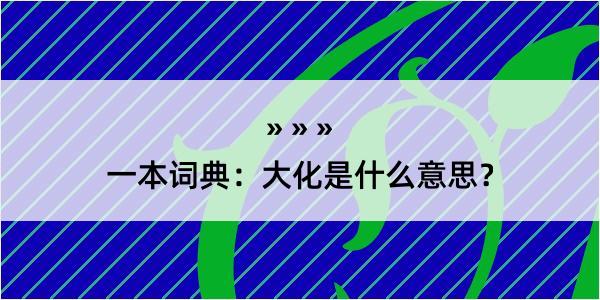 一本词典：大化是什么意思？