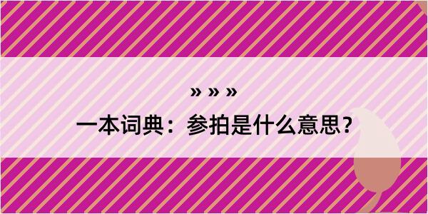 一本词典：参拍是什么意思？