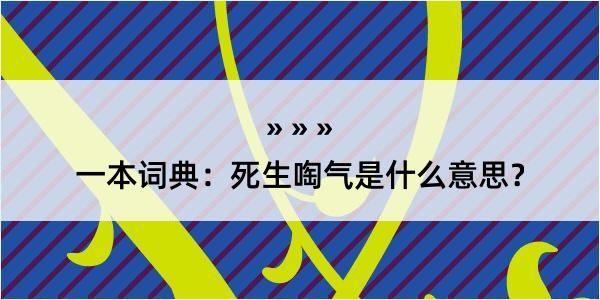 一本词典：死生啕气是什么意思？