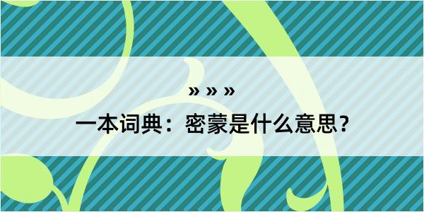 一本词典：密蒙是什么意思？