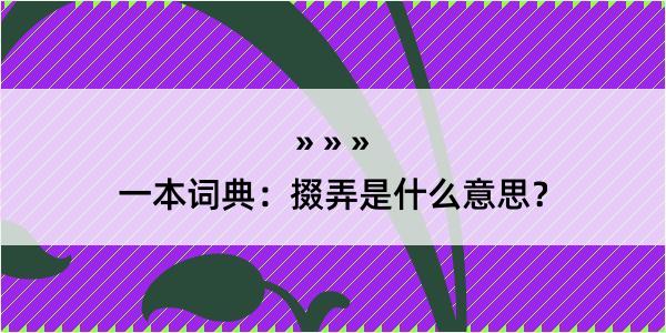 一本词典：掇弄是什么意思？